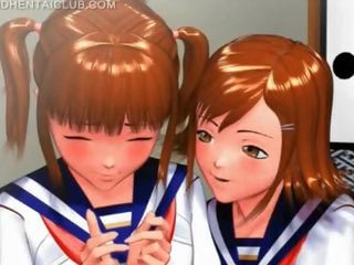 魅力的 エロアニメ マドモアゼル 摩擦 彼女の 女子学生 元気な プッシー